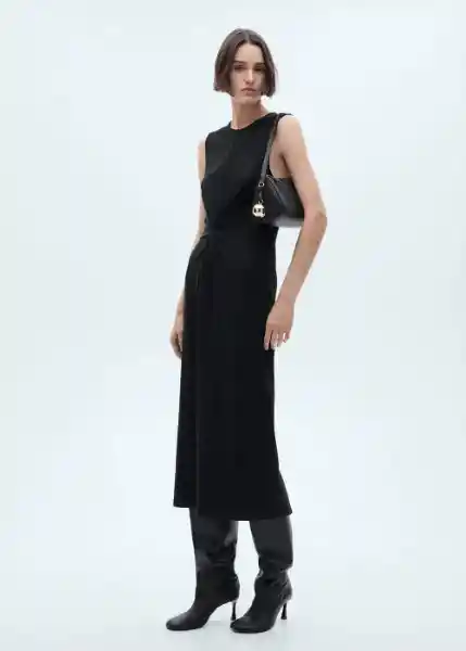 Vestido Fertina Negro Talla L Mujer Mango