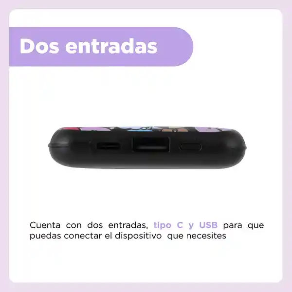 Batería de Respaldo 10000 Mah Little Ones Negro Bt21 Miniso