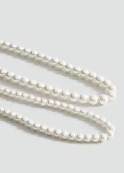 Collar Lea Blanco Talla 99 Mujer Mango