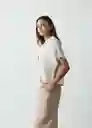 Camisa Naty Mujer Beige Polvillo Medio Talla M 512G373 Naf Naf