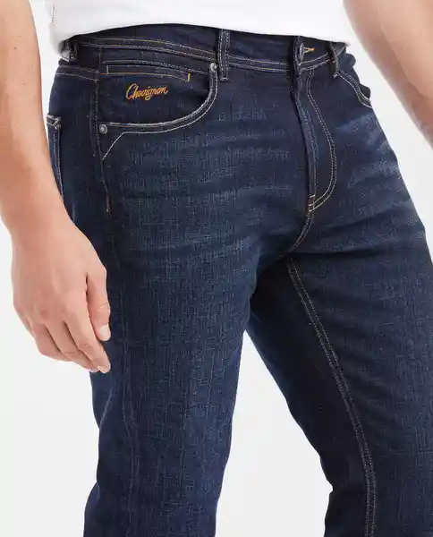 Jean Straight Fit Azul Dark Ultraoscuro Talla 34/32 Chevignon