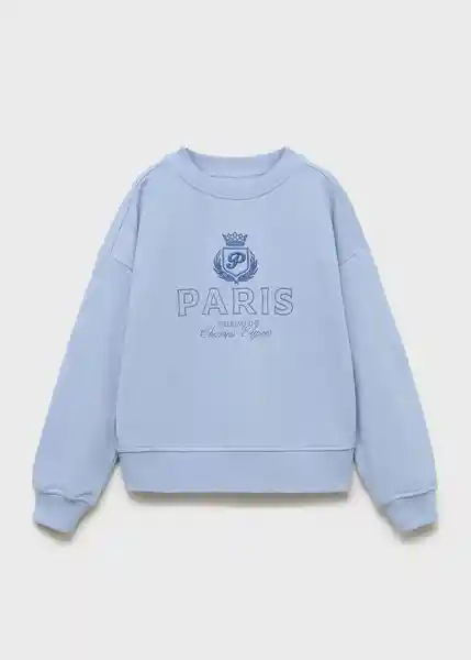 Buzo Sudadera Paris Celeste Talla 06 Niña Mango