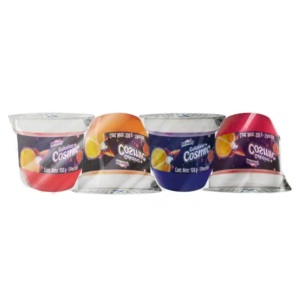 Gelatina Normandy Cosmic Sabores Surtidos X4 Unds