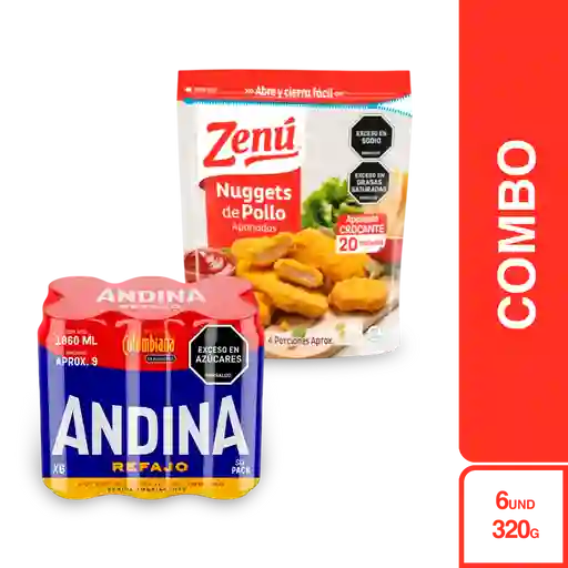 Combo Andina Refajo + Zenú Nuggets de Pollo Apanados