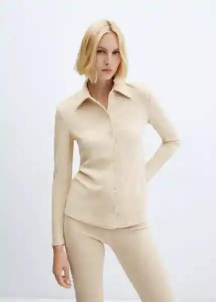 Pantalón Demi Off White Talla L Mujer Mango