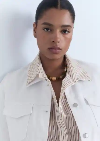 Chaqueta Cazadora Newvicky Blanco Talla S Mujer Mango