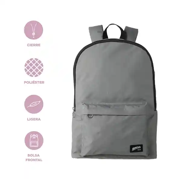 Mochila Básica Gris Miniso