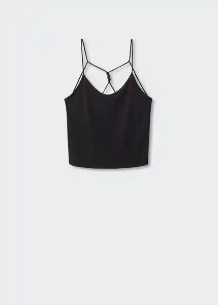 Top Appen Negro Talla L Mujer Mango