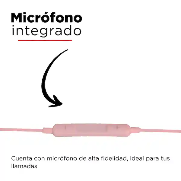 Miniso Audifono Cable Rosa
