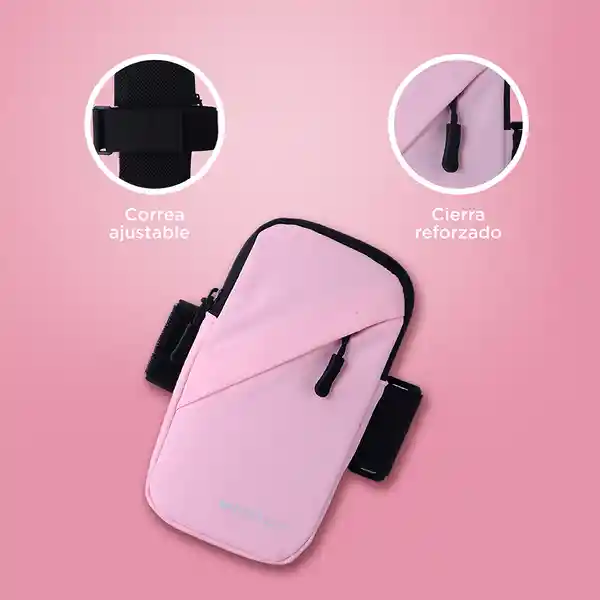 Estuche Deportivo Para Brazo Con Doble Bolsillo Rosa Miniso