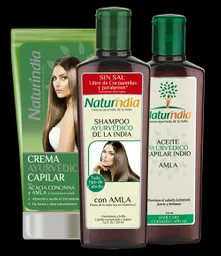 Naturindia Shampoo Ayuvérdico de la India + Aceite Ayuvérdico Capilar + Crema Ayuvérdica Capilar