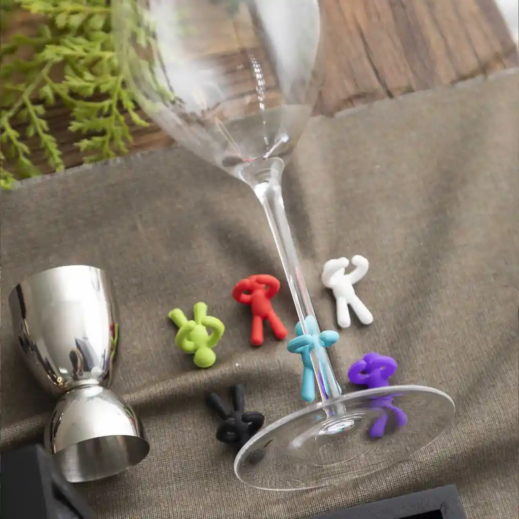 Set Identificadores de Copas Silueta Colores Ambiente Gourmet
