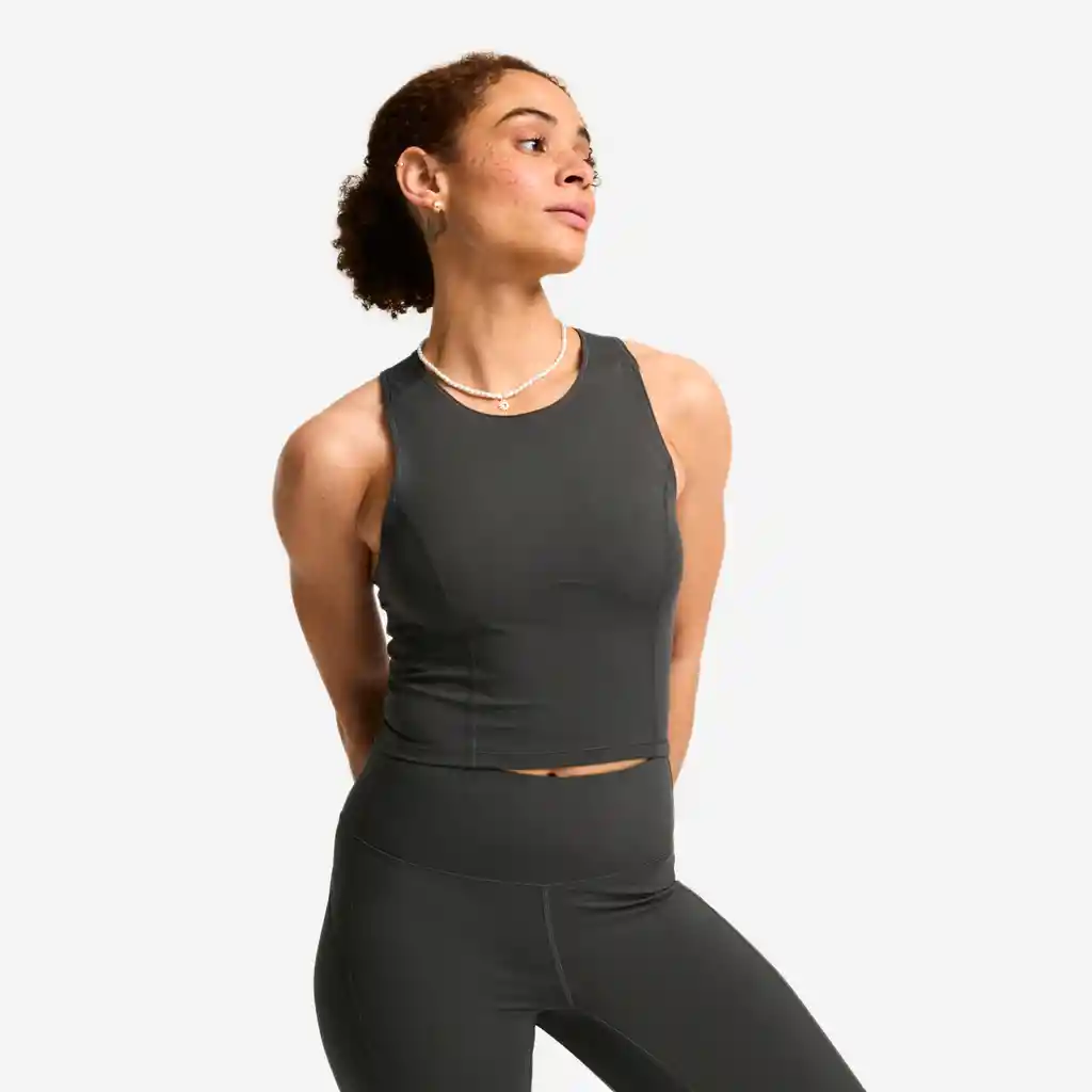Camiseta Esqueleto Deportiva Mujer Gris Oscuro