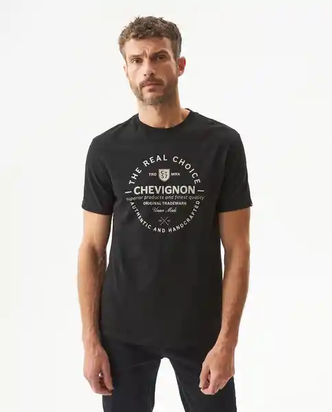 Camiseta Graphic Trd Mrk Negro Sombrío Ultraoscuro L Chevignon