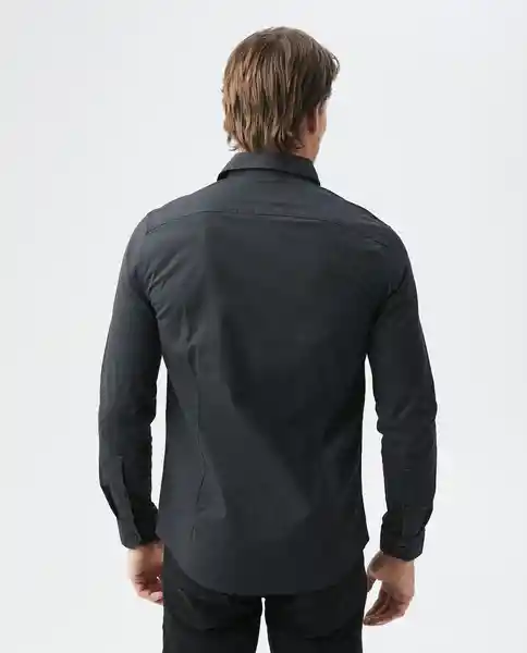 Camisa M/l Premium Negro Sombrío Ultraoscuro Talla M Hombre Chevignon