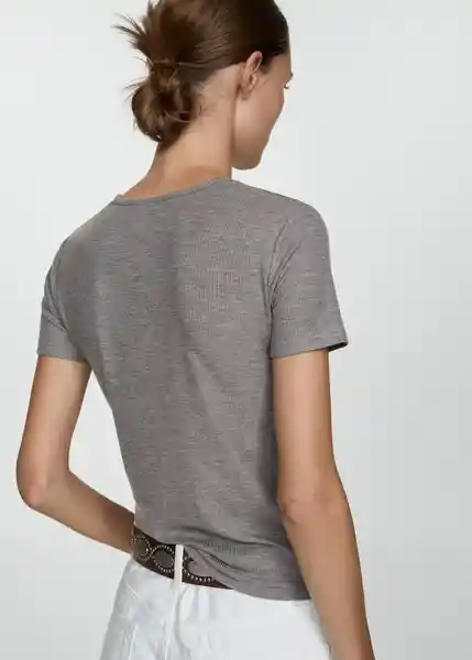 Camiseta Centeno Gris Talla M Mujer Mango