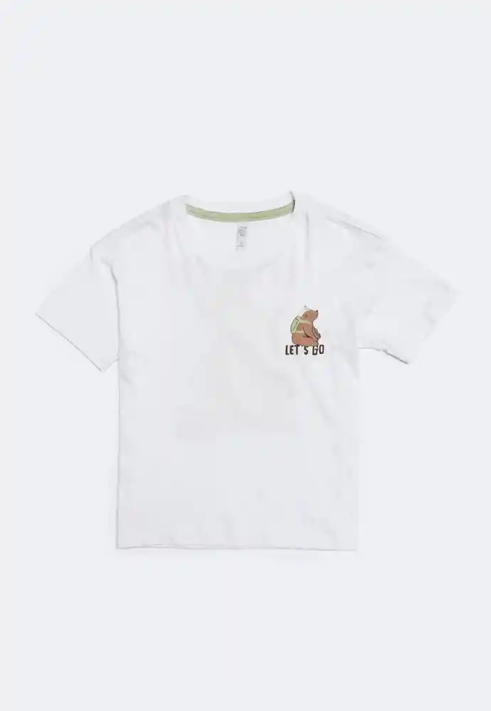 Camiseta Manga Corta 6/9 Meses-blanco