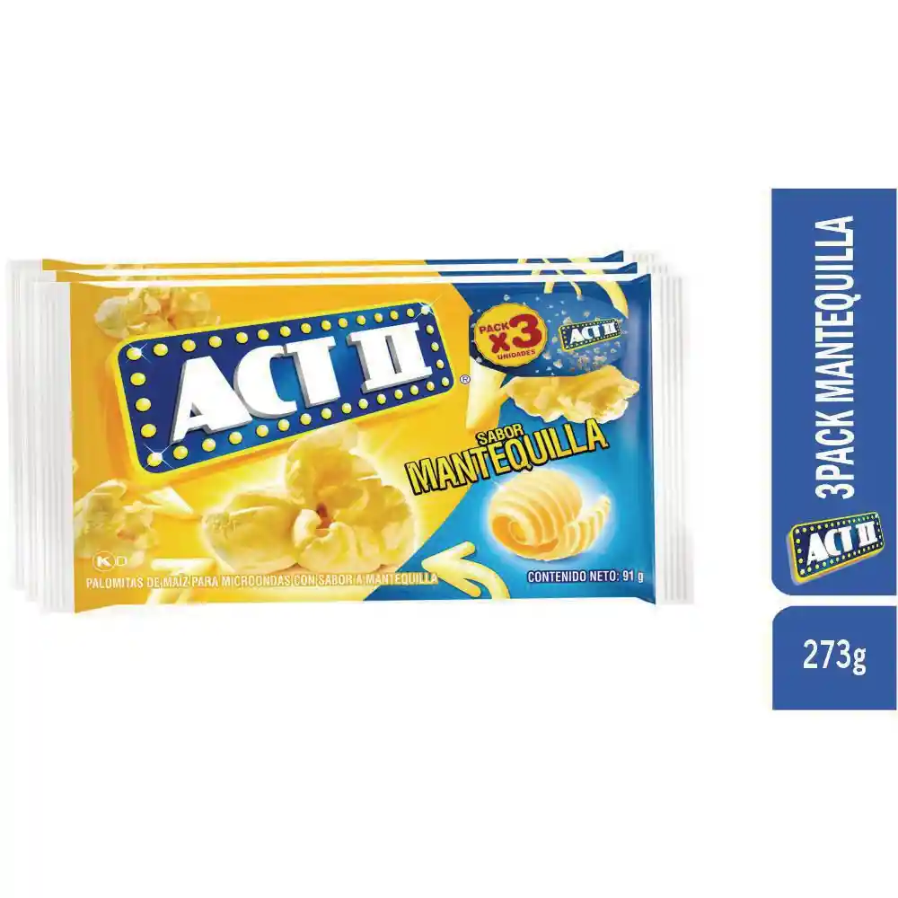 Act II Palomitas de Maíz para Microondas Sabor Mantequilla