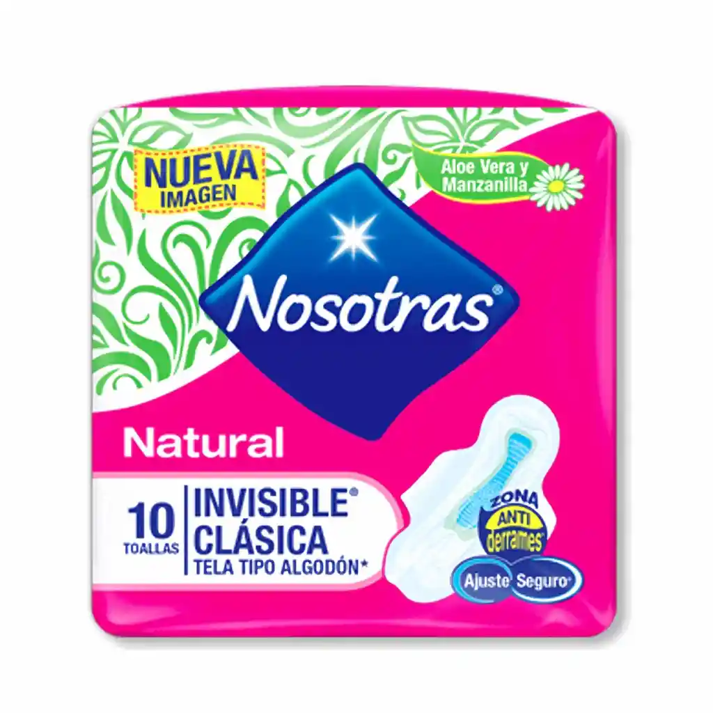 Nosotras Toallas Natural Invisible Clásica