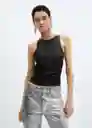 Top Xrolly Negro Talla S Mujer Mango
