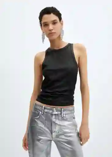 Top Xrolly Negro Talla S Mujer Mango