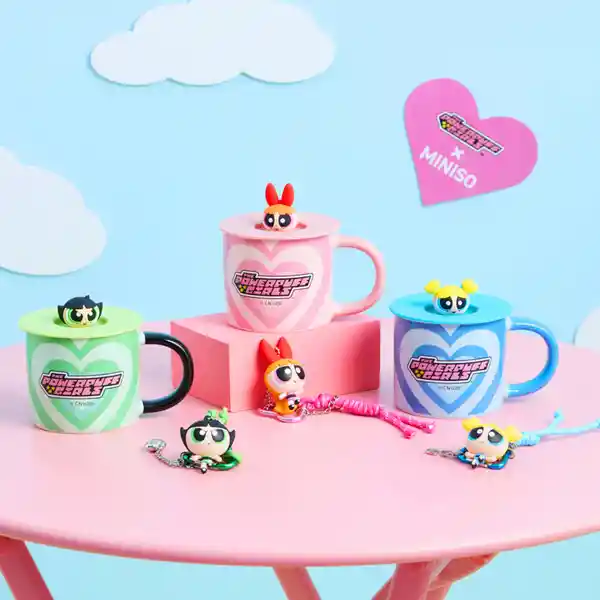 Taza Con Tapa de Bombón Serie Las Chicas Superpoderosas Miniso