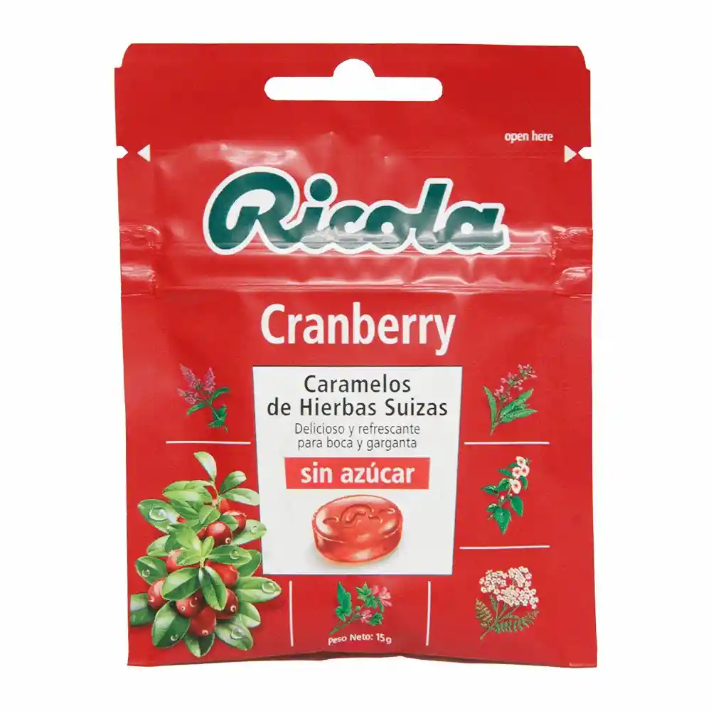 Ricola Caramelo de Hierbas Suizas sin Azúcar Sabor Cereza