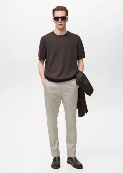 Pantalón Dublino Hielo Talla 38 Hombre Mango