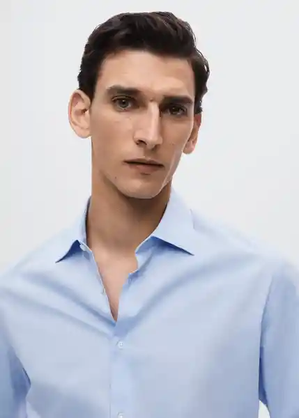 Camisa Emérito Celeste Talla L Hombre Mango