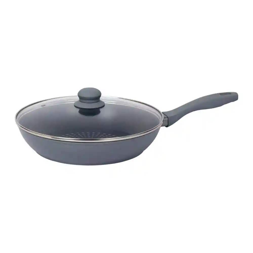 Sartén Finlandek Select Aluminio Antiadherente Tapa de Vidrio 1 Pieza 8x28x45.5 Plata