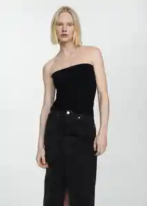 Falda Soleil Tejano Negro Talla S Mujer Mango