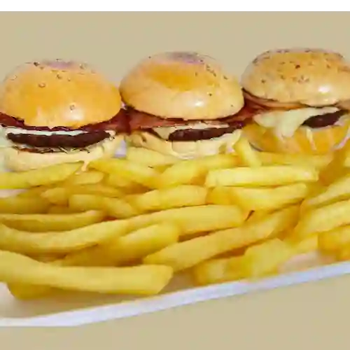Combo 3 Mini Burger + Papas Fritas