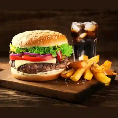 Mi Bbq Burger + Papas + Gaseosa 250 ml