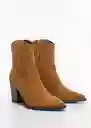 Botines Adri Tabaco Talla 37 Mujer Mango