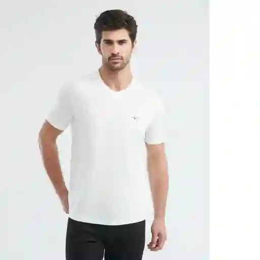 Camiseta Básica Cuello V Hombre Blanco Talla XL Chevignon