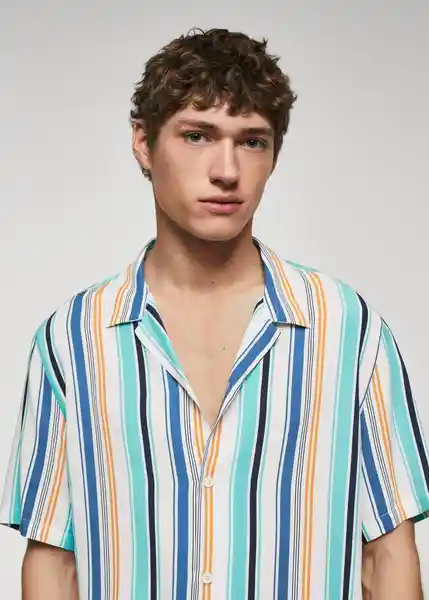 Camisa Palsa Agua Talla M Hombre Mango