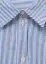 Camisa Spiga Celeste Talla L Mujer Mango