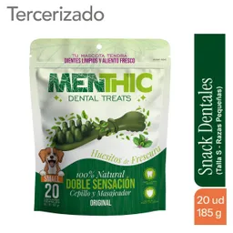 Cepillos Menthic Talla S. Snacks Dentales x 20 unidades (185 gr)
