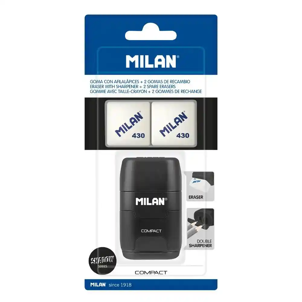 Blister Borrador Mas Sacapuntas Milan