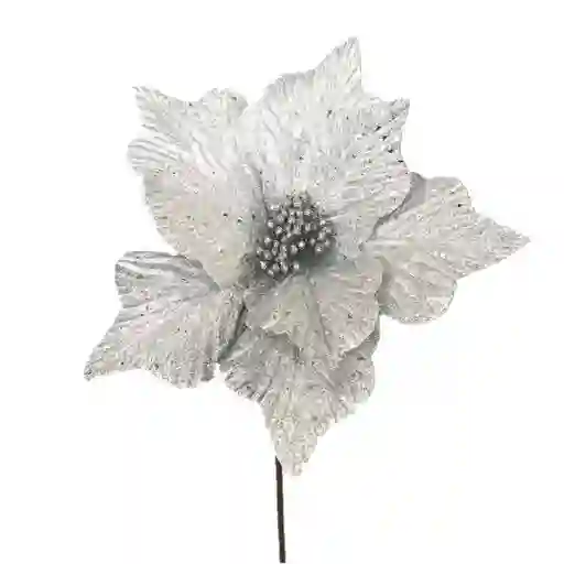 Krea Poinsettia Básica Silver Navidad 2024 25 cm