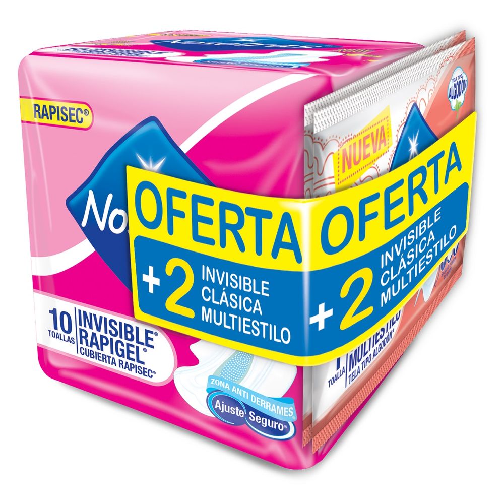 Nosotras Invisible Toallas Higiénicas Rapigel x10 10 und