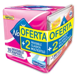 Nosotras Toallas Femeninas Invisible Cubierta Rapigel + Protectores