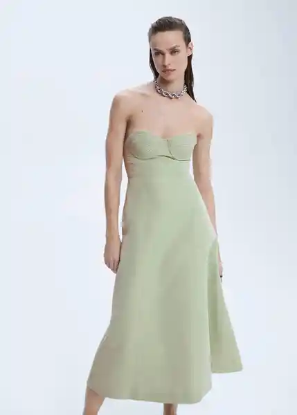 Vestido Lynn Verde Pastel Talla M Mujer Mango