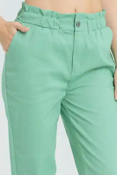 Pantalón Paper Bag Drill Color Verde Marino Talla 6 Ragged
