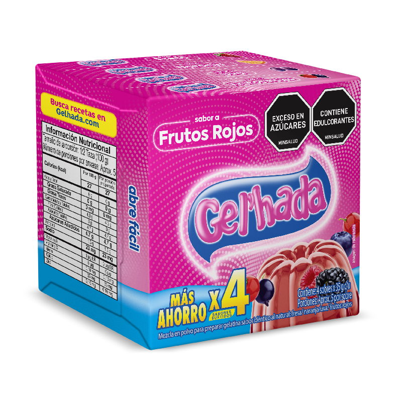 Gelatina Surtida Gelhada 4 unidades de 35 g
