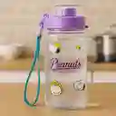 Vaso Plástico Con Correa de Snoopy Morado 640 mL Miniso
