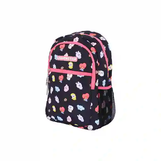 Maleta Estampada Serie Bt21 Baby Rosa Negro Miniso