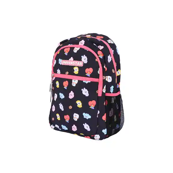 Maleta Estampada Serie Bt21 Baby Rosa Negro Miniso