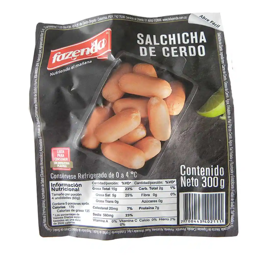La Fazenda Salchicha Premium Coctel de Cerdo