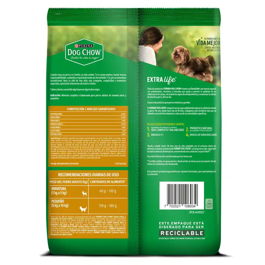 Comida para perro Dog Chow Adulto minis y pequeños x 475 gr